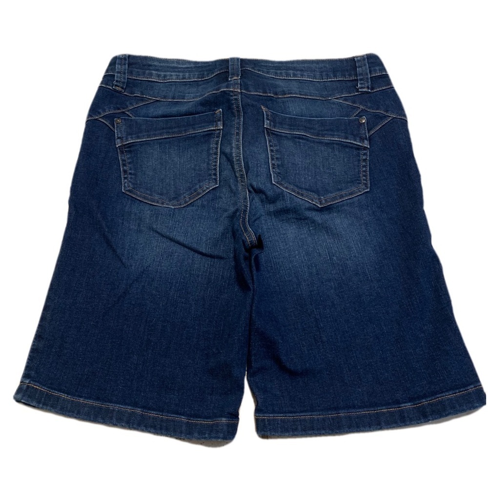 💜 Cleo Petites Dark Wash Denim Bermuda Jean Shorts Size 6 (Petite)